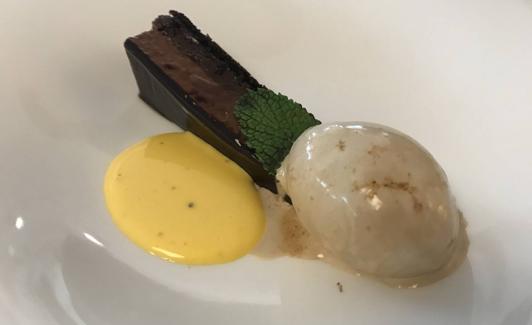 Chocolate y helado.
