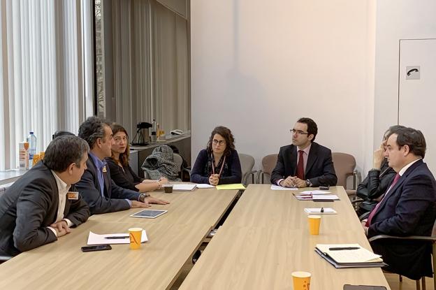 Un momento de la reunión mantenida en Bruselas por el consejero de Industria.