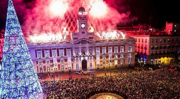 El jolgorio de cada fin de año en la Puerta del Sol.