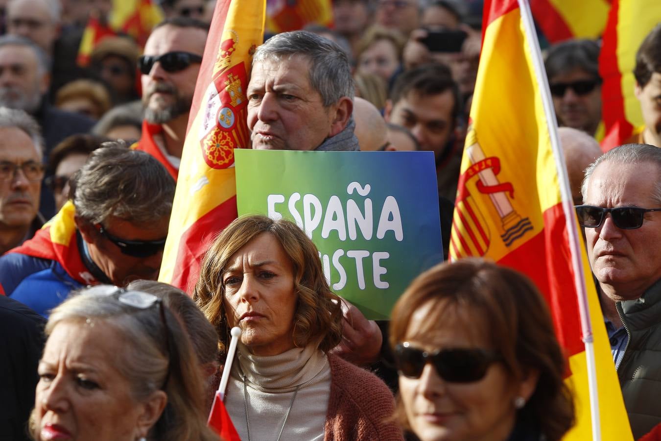 Entre los asistentes, los cargos institucionales de Vox en la región, como el diputado nacional Emilio del Valle y el parlamentario Cristobal Palacio. Muchas banderas de España y la lectura de un comunicado han centrado el acto