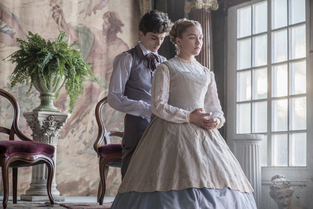Chalamet, junto a Florence Pugh, en 'Mujercitas'.