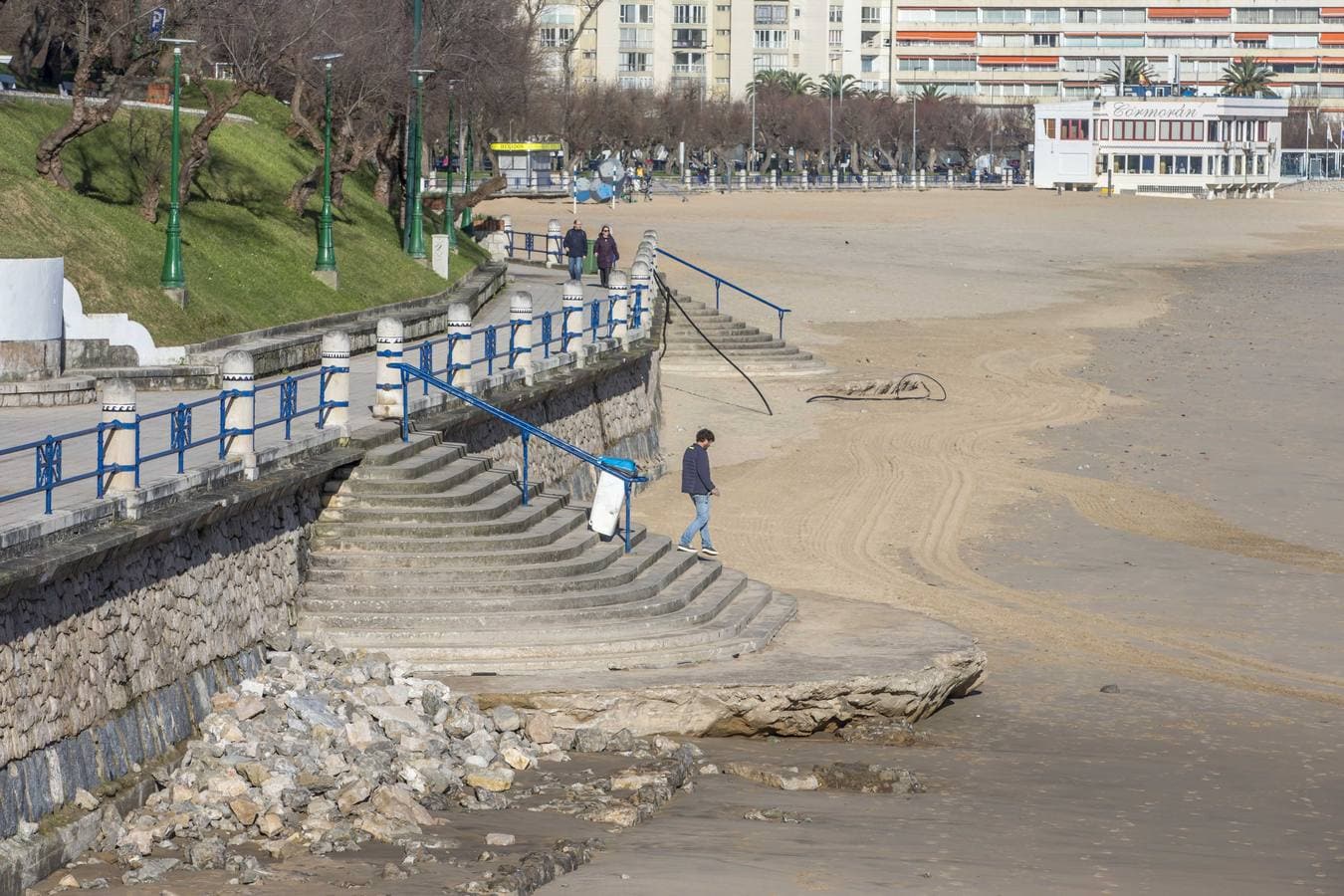 Fotos: La Segunda del Sardinero pierde dos metros de arena por el temporal