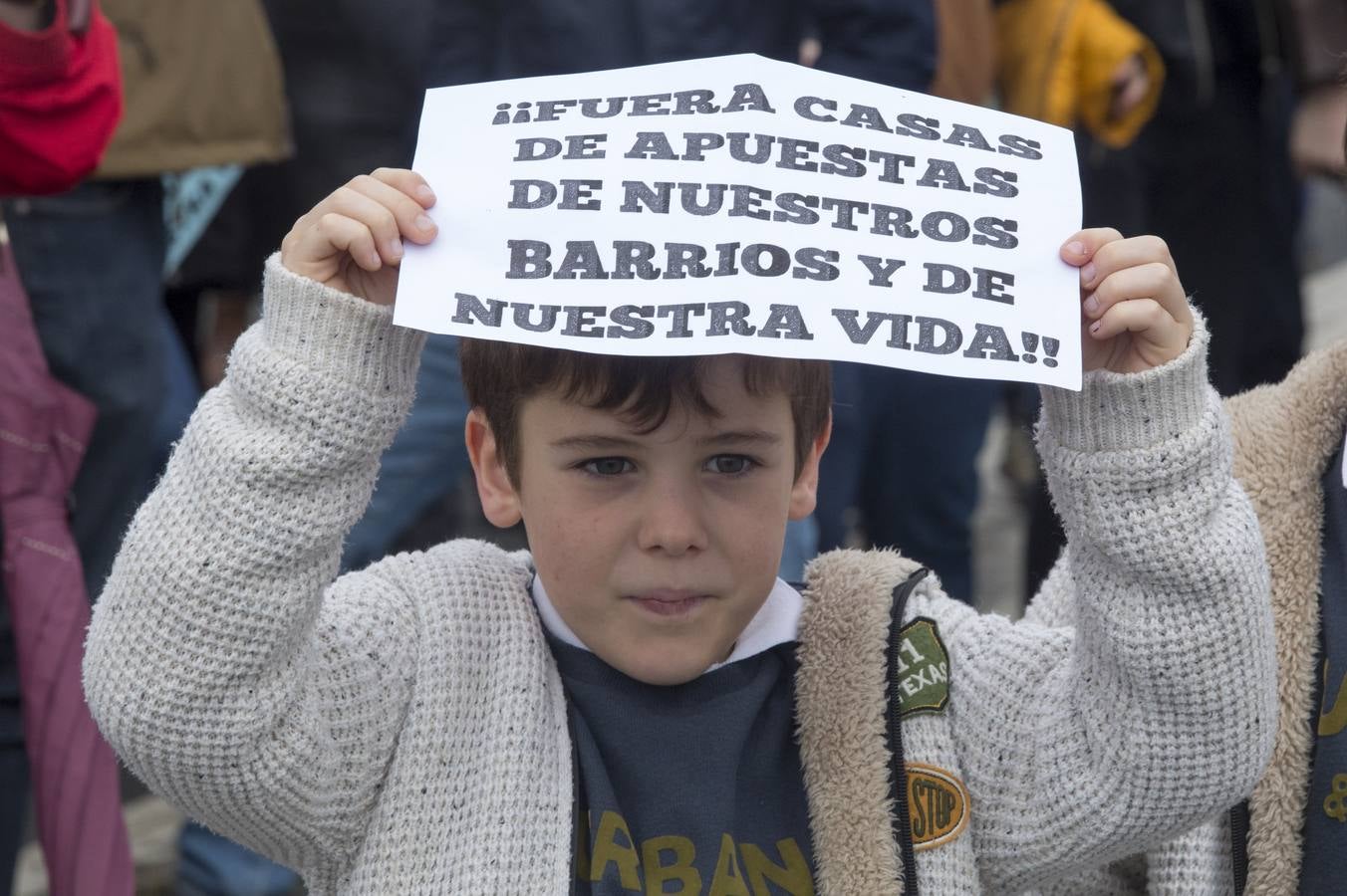 Manifestación contra las casas de apuestas.