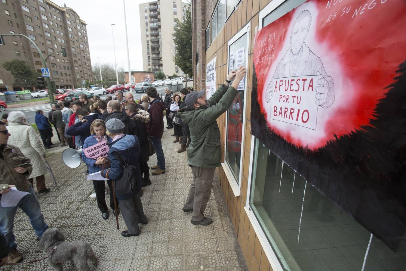 Manifestación contra las casas de apuestas.