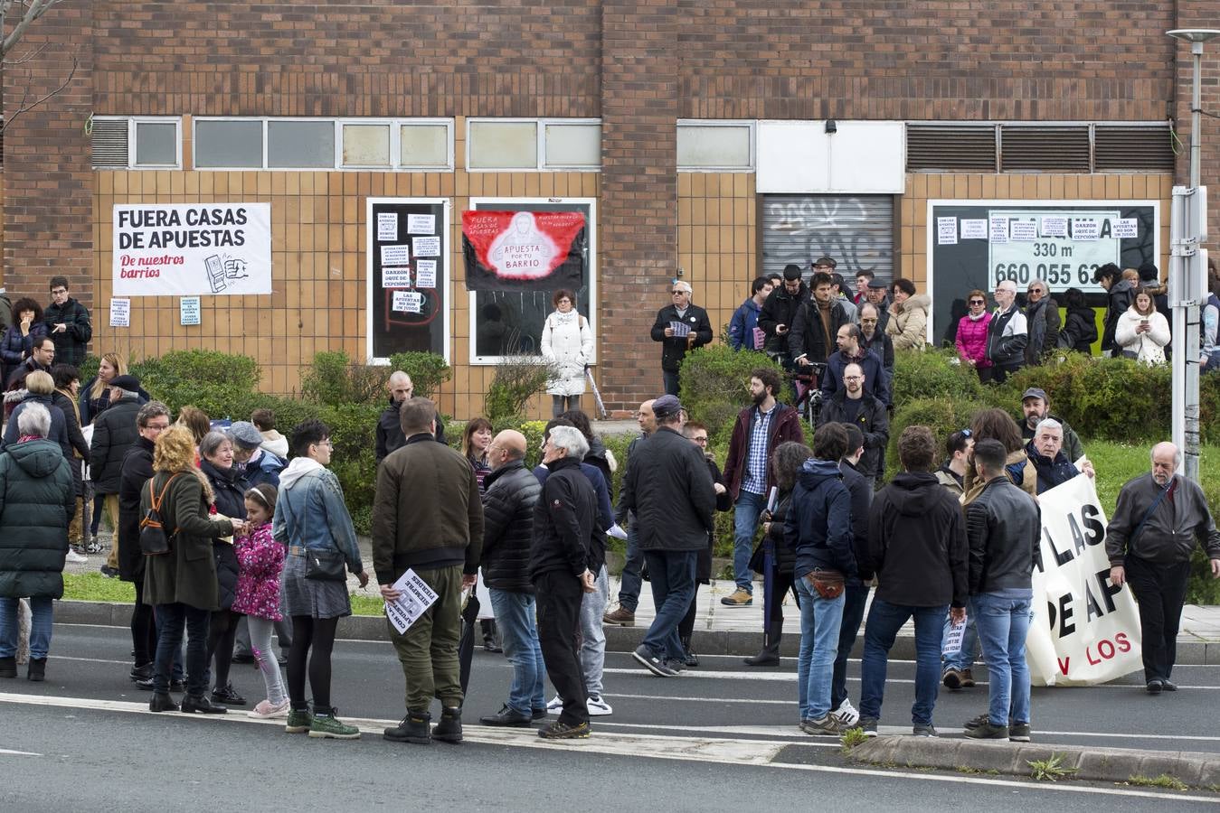 Manifestación contra las casas de apuestas.