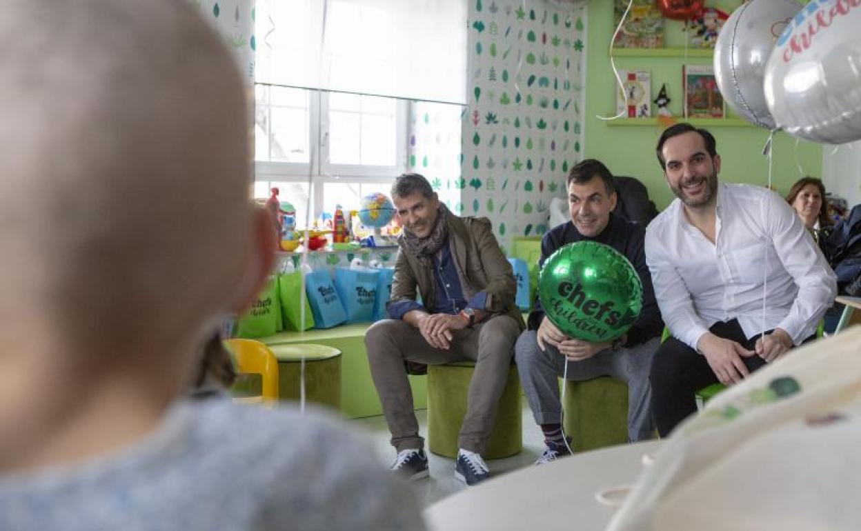 Los chefs Paco Roncero, Ramón Freixa y Mario Sandoval, en el Niño Jesús 