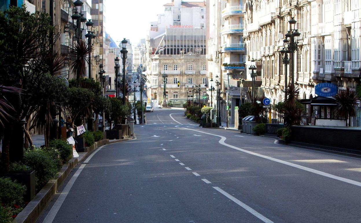 Las calles de Vigo, sin tráfico. 