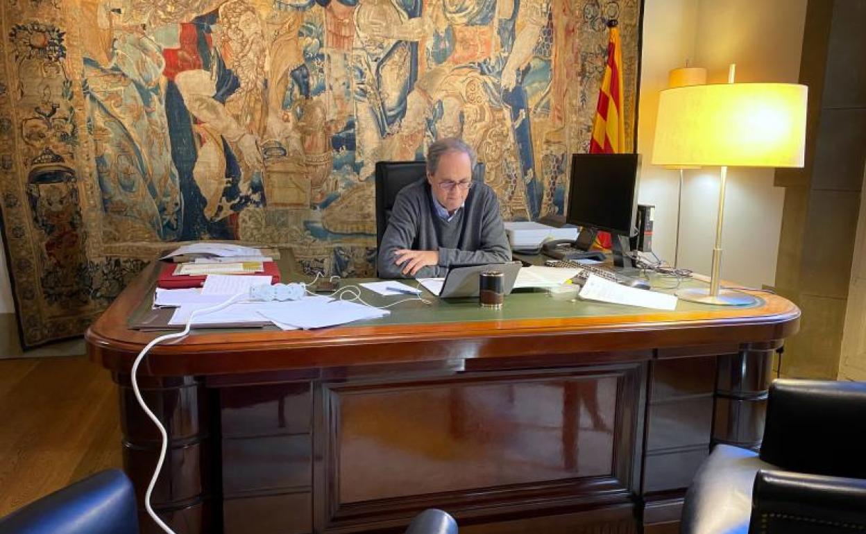 Quim Torra, en su despacho