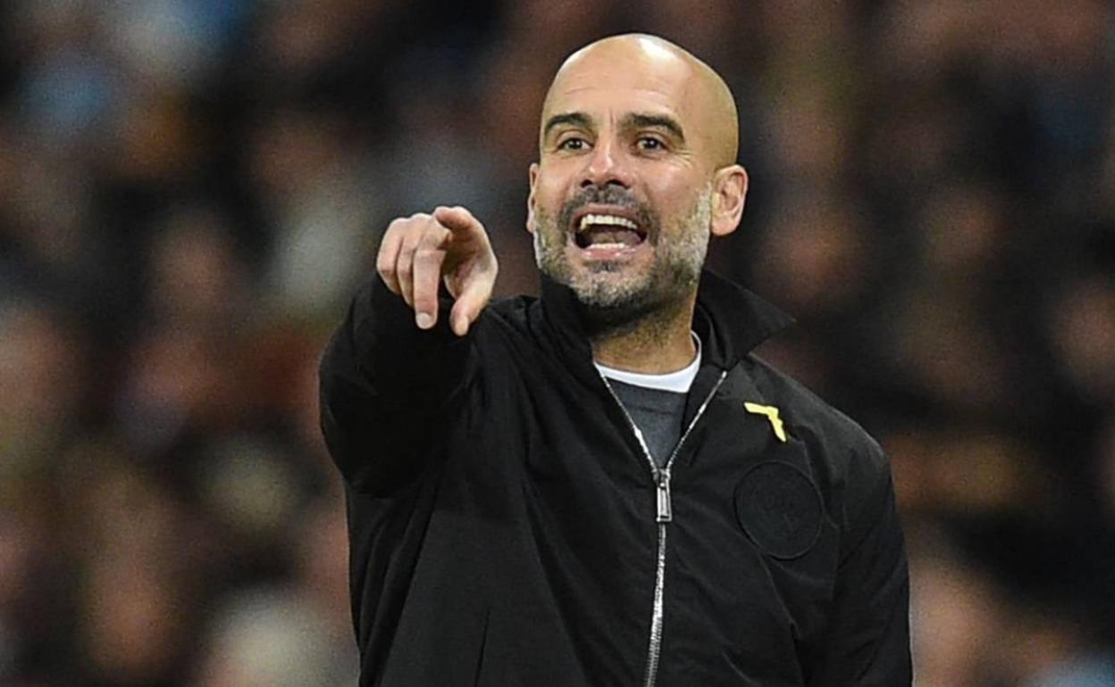 Pep Guardiola, durante un partido con el Manchester City. 