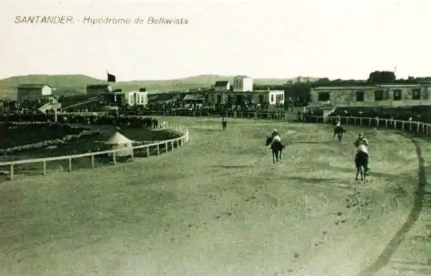 Postal del hipódromo santanderino.