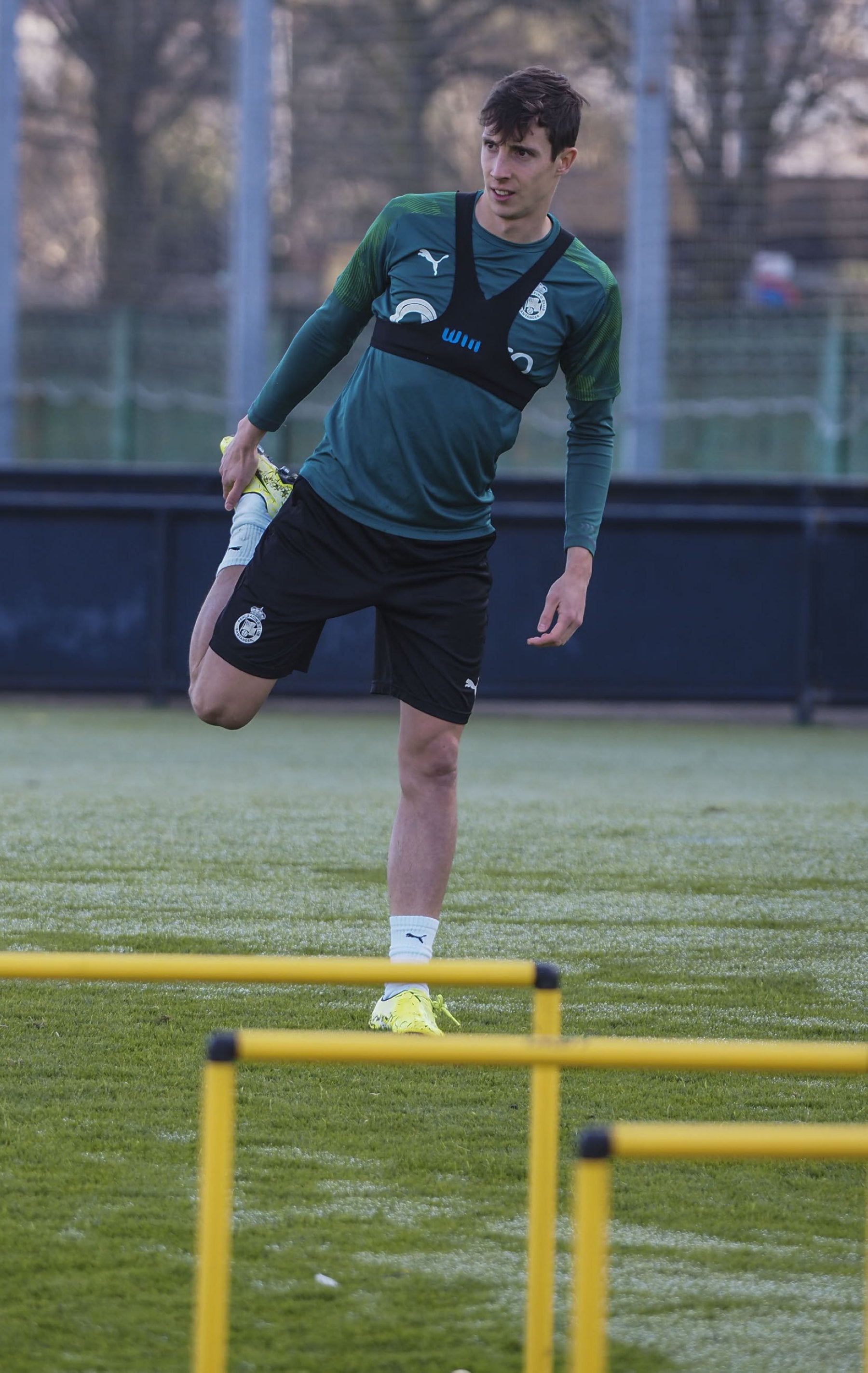 Guillermo se ejercita antes del parón de Liga por la Covid-19. 