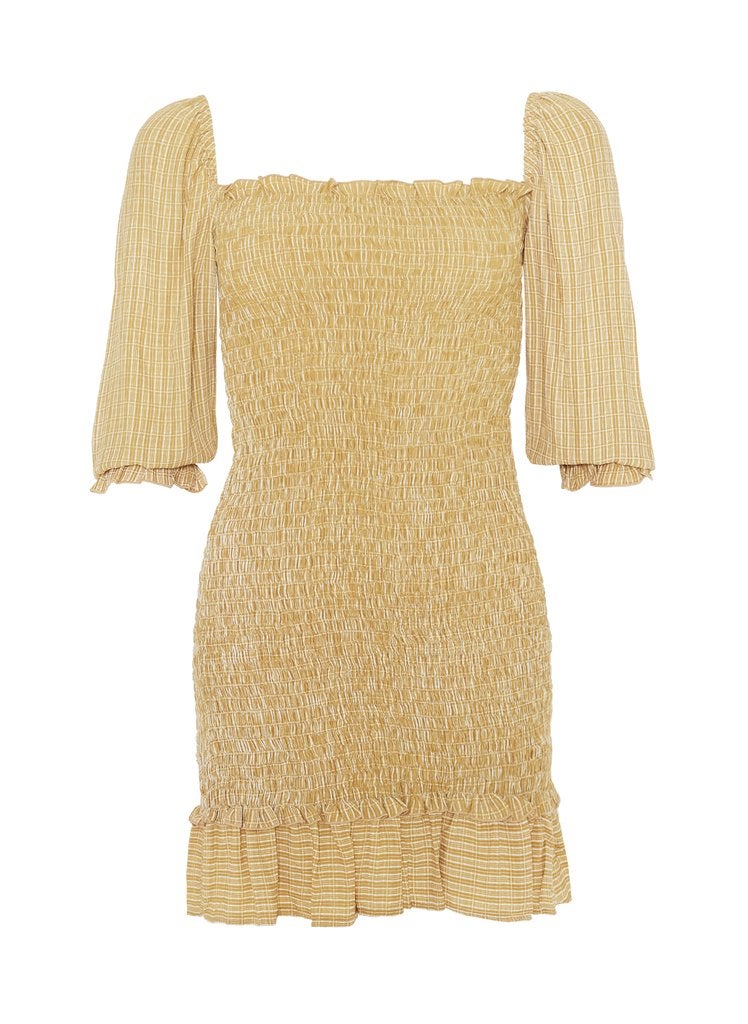 Vestido con nido de abeja, de Faithfull the Brand (101 dólares, unos 89 euros aproximadamente).