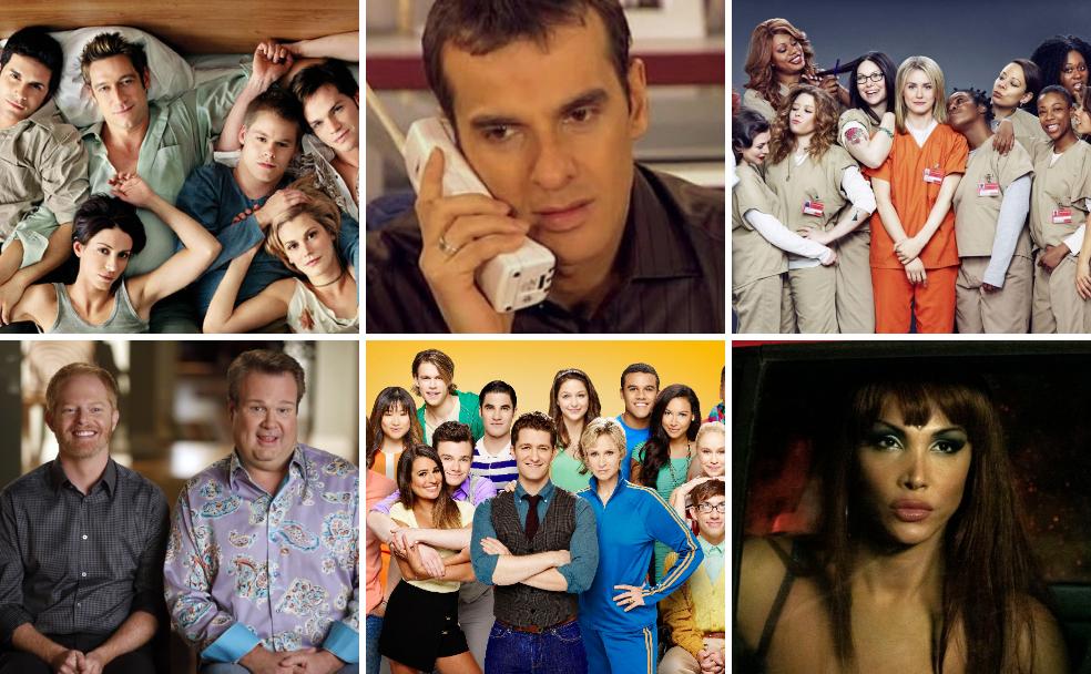 'Queer As Folk', 'Aquí no hay quien viva', 'Orange is the New Black', 'Modern Family', 'Glee' y 'Veneno'.