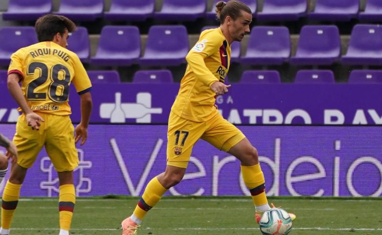 Griezmann, durante el partido ante el Valladolid. 