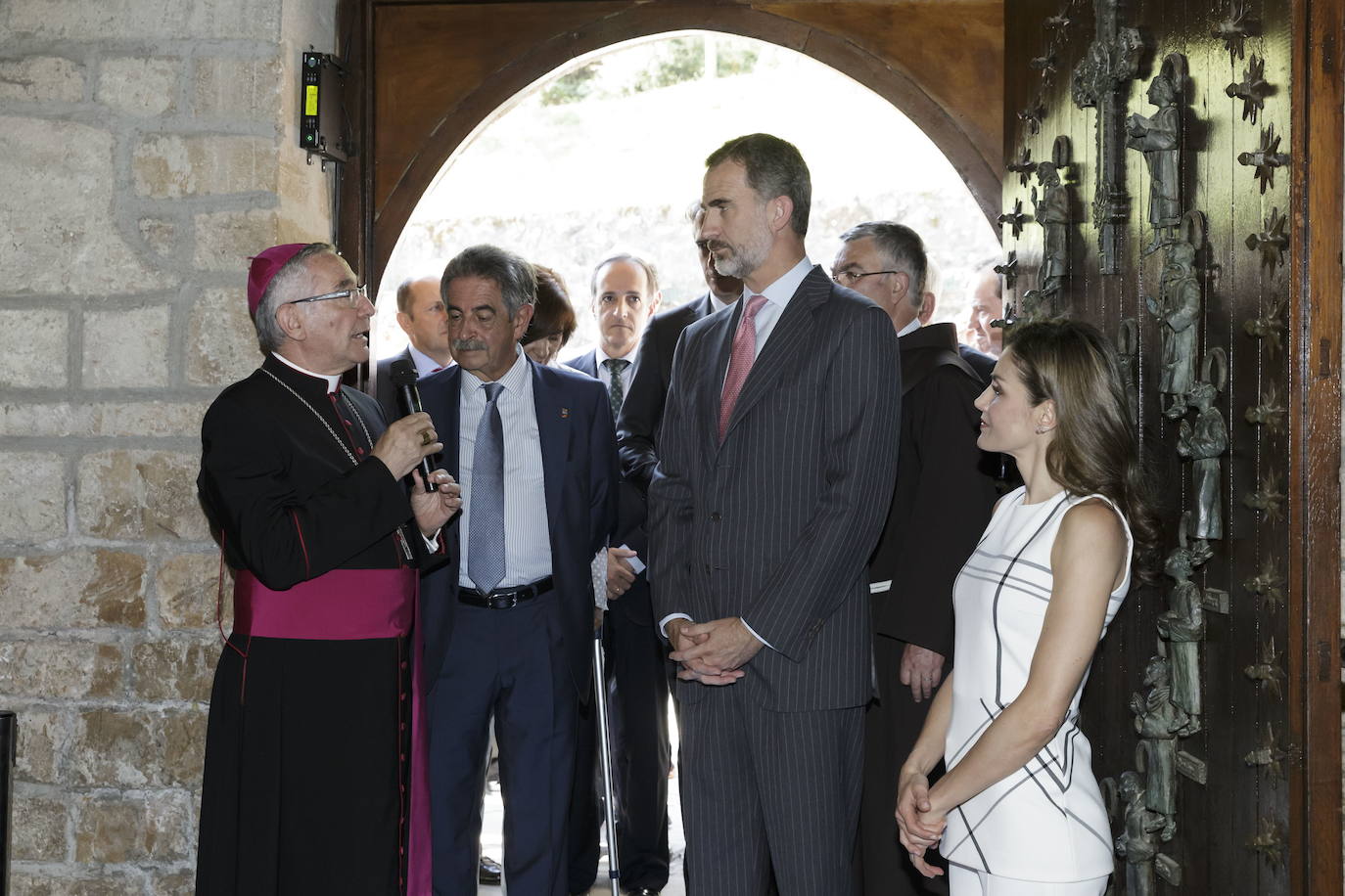 Los ya Reyes Felipe VI y Letizia visitaron el monasterio de Santo Toribio, en Liébana, en 2017 por el Año Jubilar Lebaniego