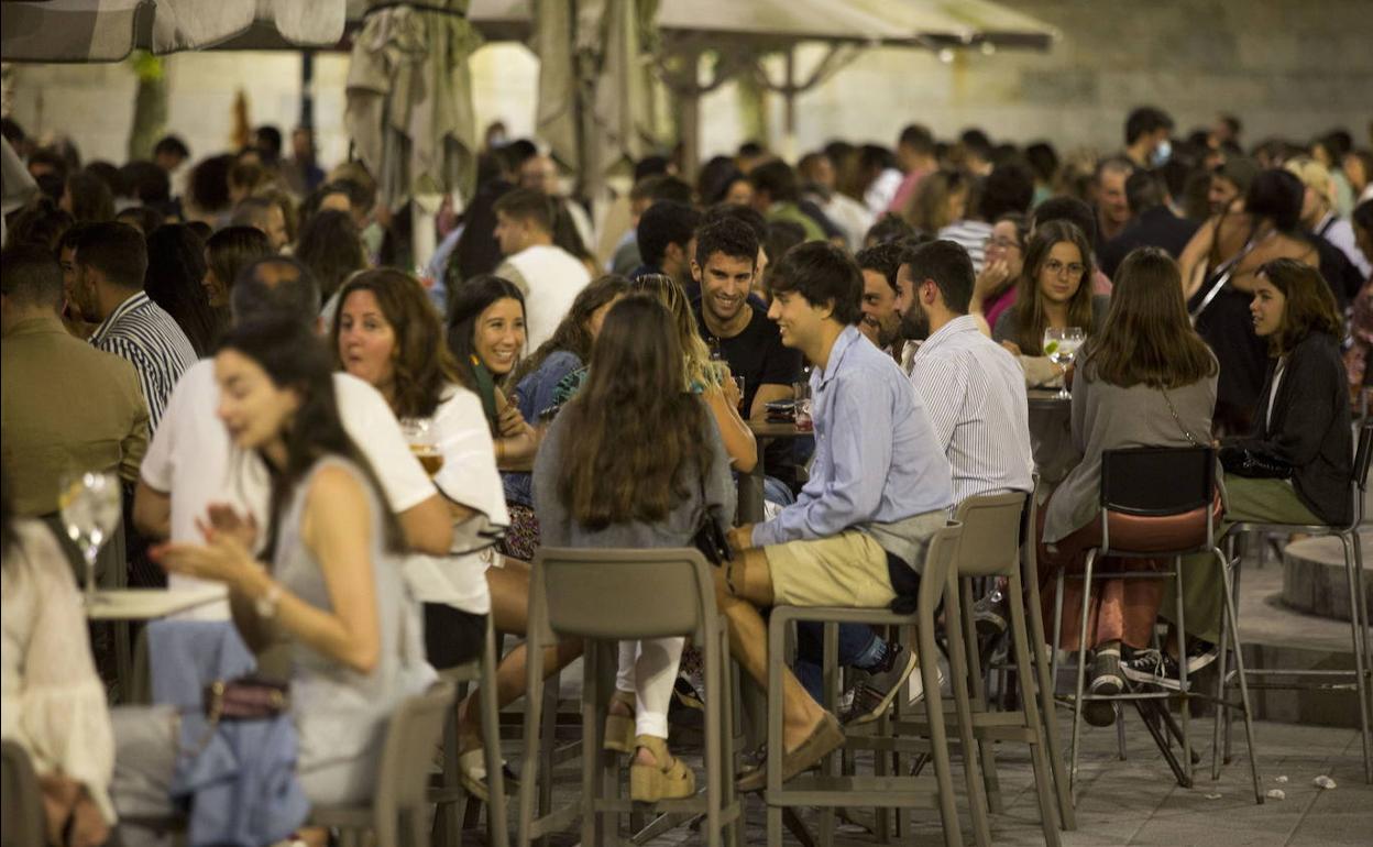 Imagen de la plaza de Cañadío, en Santander, este pasado 5 de julio. 