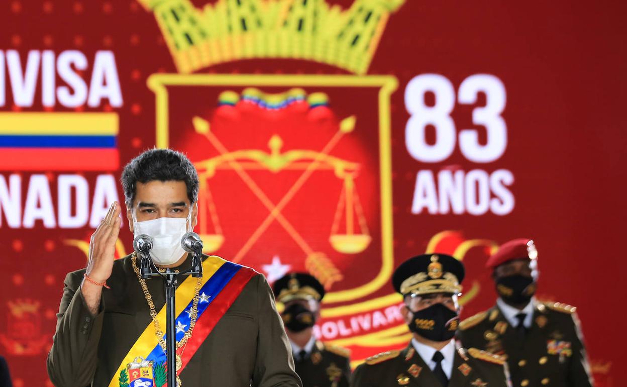 Nicolás Maduro, durante un acto esta semana con la Guardia Nacional Bolivariana.