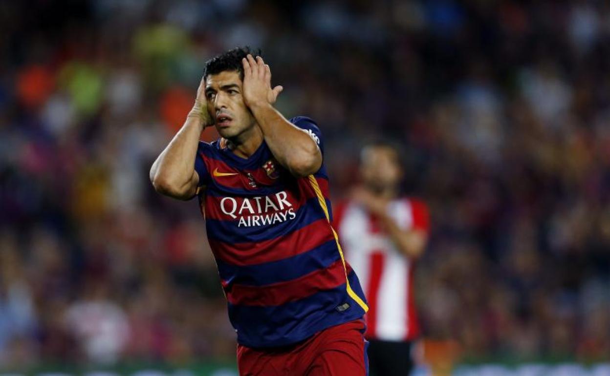 Luis Suarez, durante un partido con el Barcelona. 