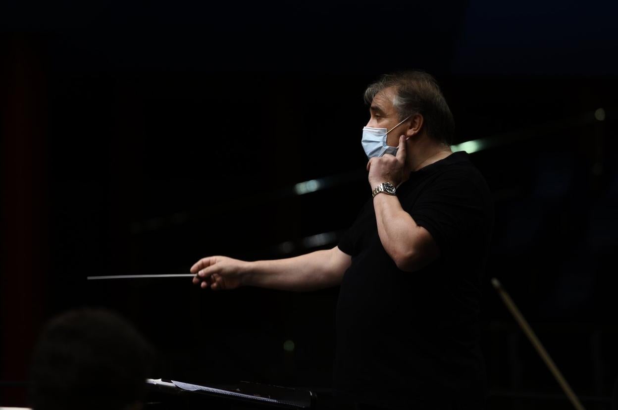 El cántabro Jaime Martín durante un ensayo en el Palacio en esta edición.