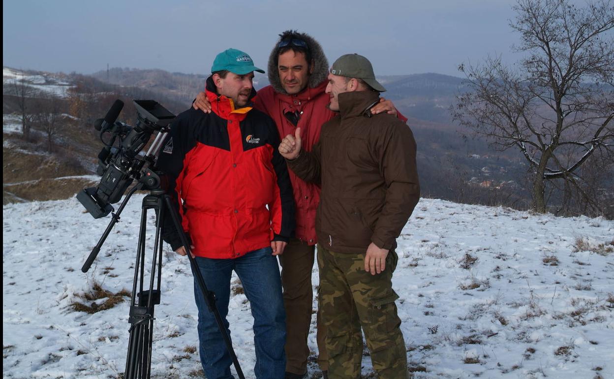 Los hermanos Rodolfo y Nano Montero durante el rodaje del documental 'Tudancos'