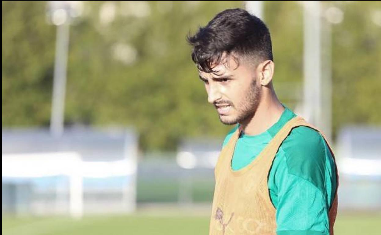 Andrade, en un entrenamiento en La Albericia.