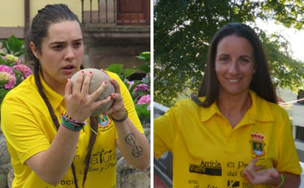 Blanca Riaño (izquierda) y Diana López, jugadoras de Campoo de Yuso. 