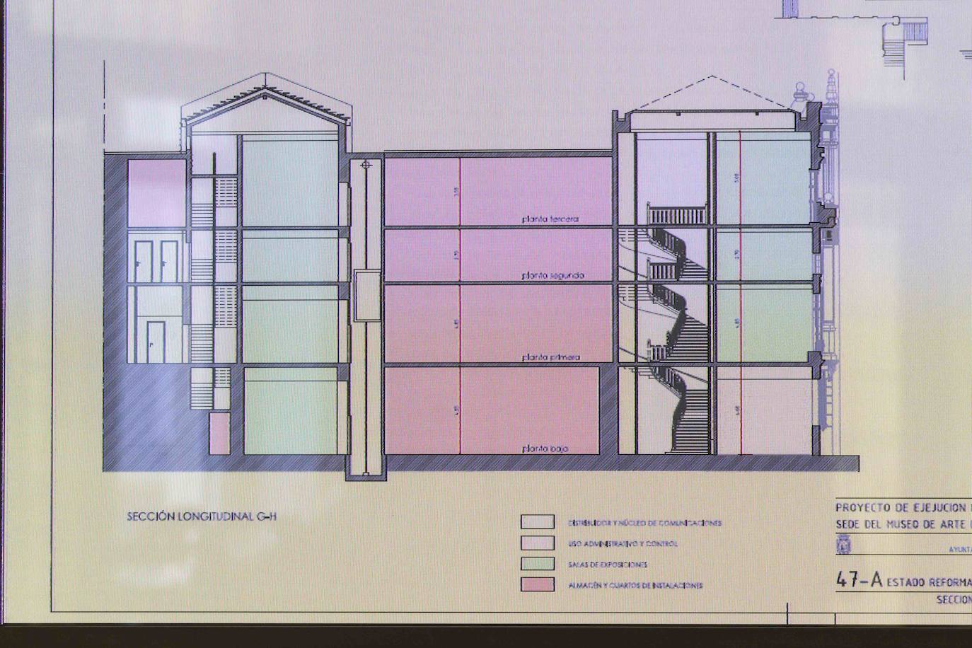 El proyecto de rehabilitación contempla 14 salas para exposiciones, la escalera original del proyecto de Rucabado y un ascensor interior acristalado