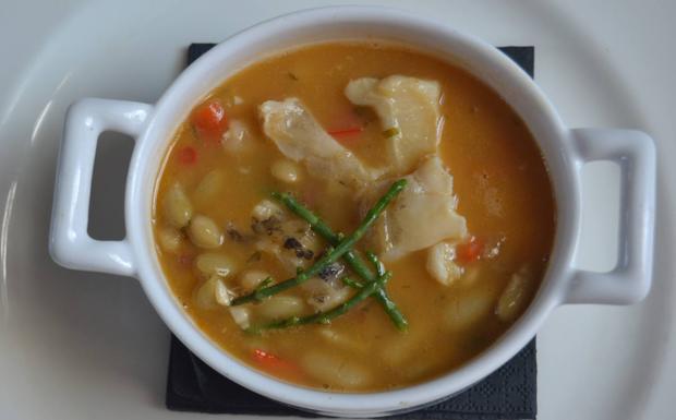 Verdinas con callos de bacalao.