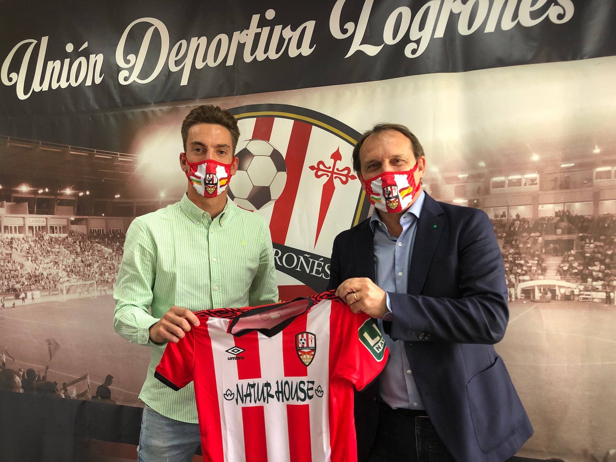 Paulino de la Fuente, en su presentación como jugador de la UD Logroñés.