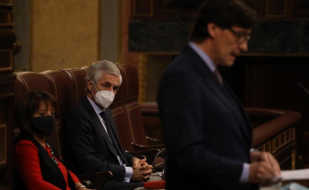 Salvador Illa, este jueves en el Congreso. 