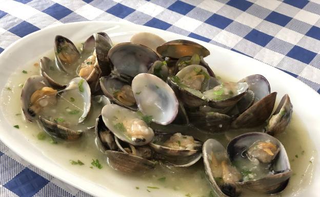Almeja fina en salsa verde.