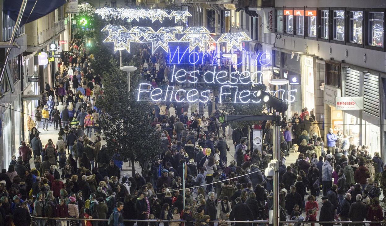 Vista de la calle Juan de Herrera, las Navidades pasadas. 