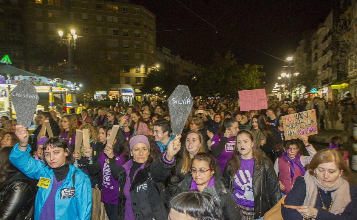 Imagen de la manifestación del pasado año en el día contra la violencia machista. 