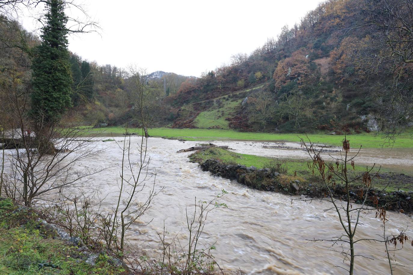 Fotos: Los ríos Deva y Quiviesa inundan fincas y paseos fluviales en Potes