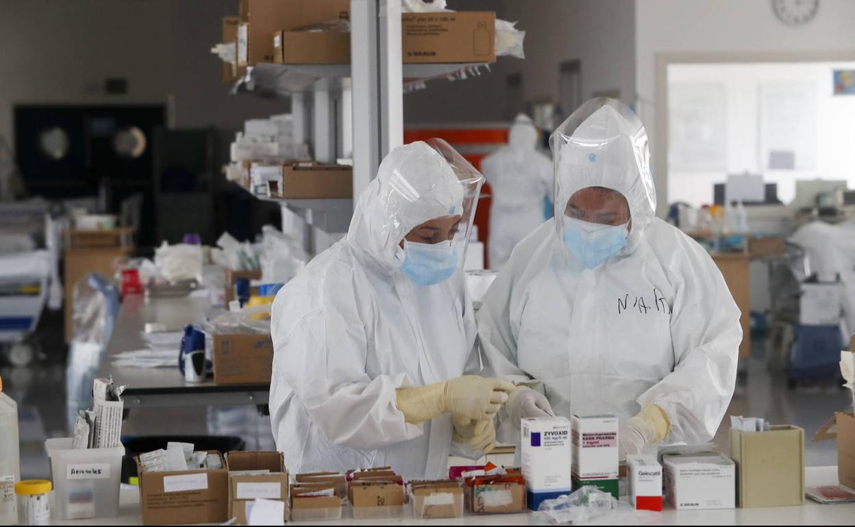 Unidad de Cuidados Intensivos (UCI) de Valdecilla en el Pabellón 15, donde se atiende a los pacientes críticos de covid.