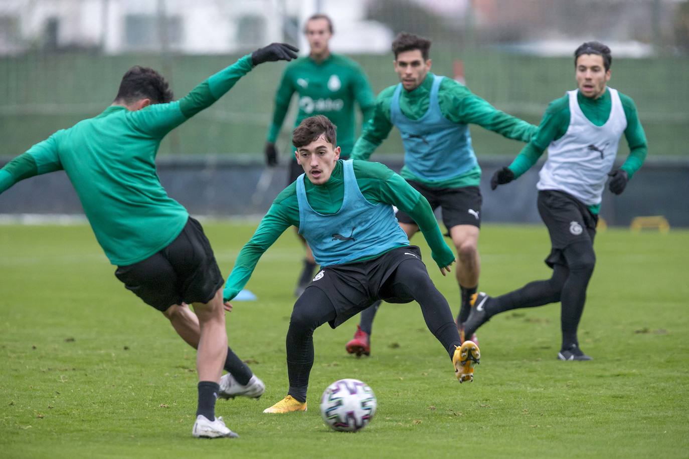 Solabarrieta en su primer entrenamiento en La Albericia.