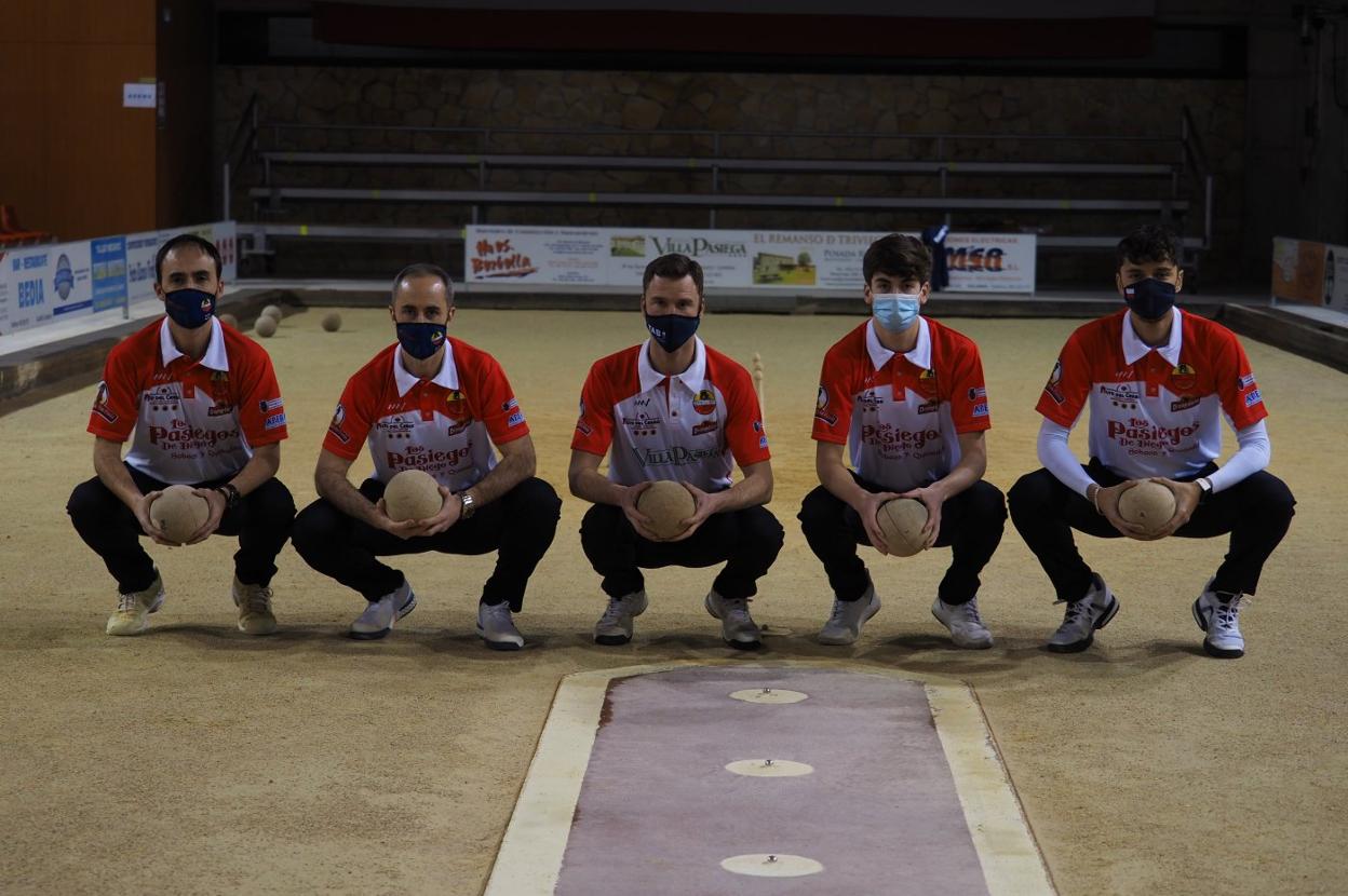 Rubén Túñez, David Abascal, Iván Gómez, Miguel Hernando y Adrián Díaz, la plantilla para 2021. 