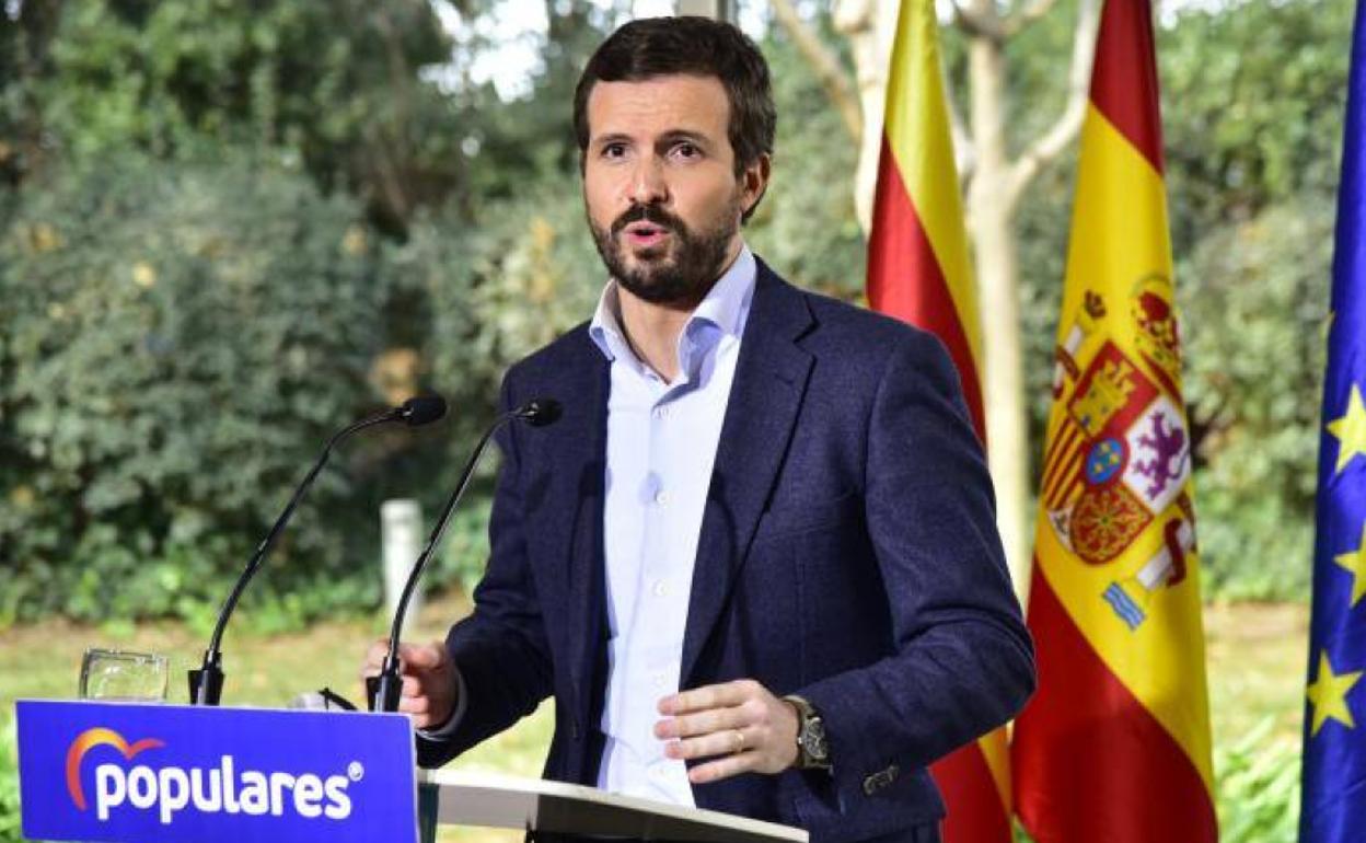 El presidente del PP, Pablo Casado.