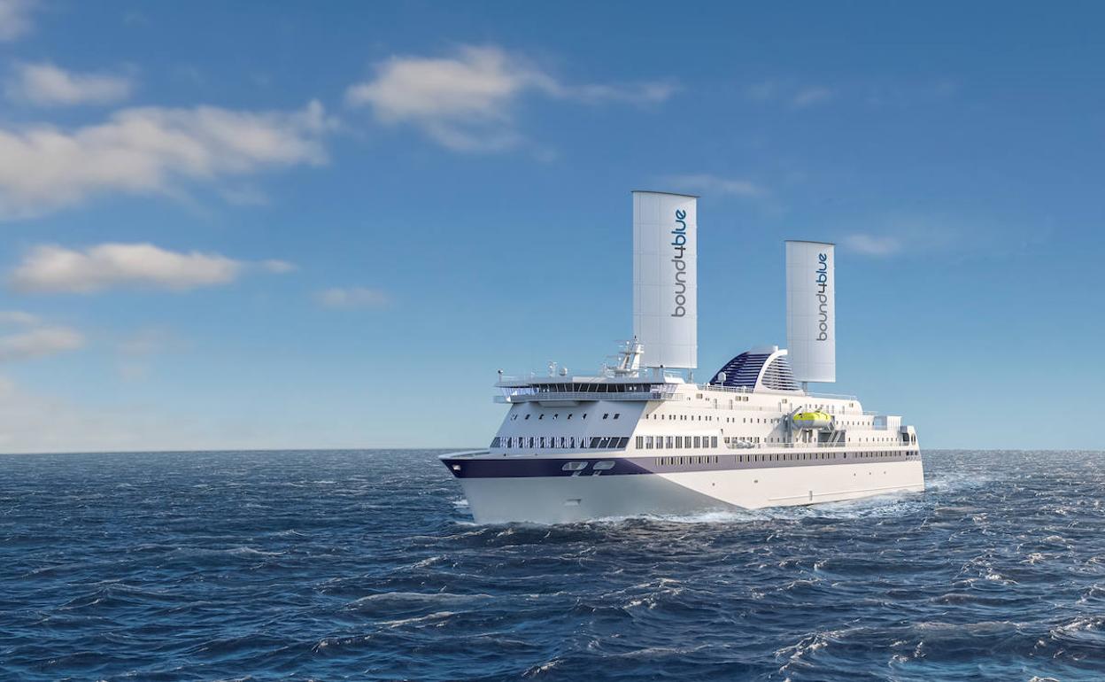 Ferry que cuenta con las velas diseñadas por la empresa cántabra Bound 4 Blue. 