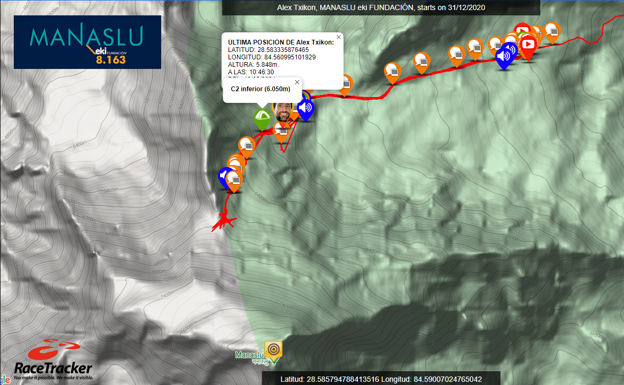 Txikon se da la vuelta tras llegar a 7.000 metros y desciende a toda velocidad al campo base