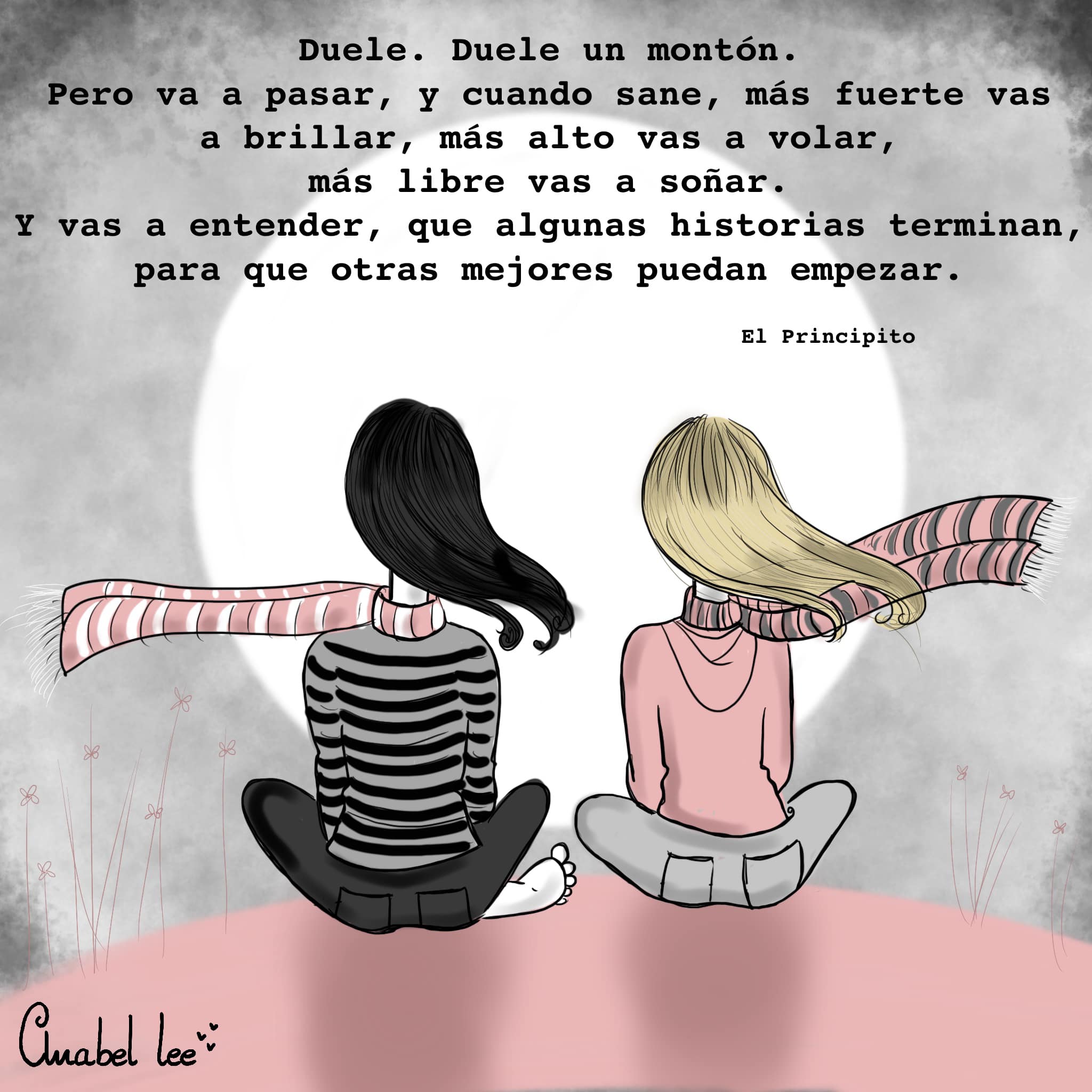 Las hermanas ilustradas, en una perfecta reflexión después de sufrir los efectos de la riada.