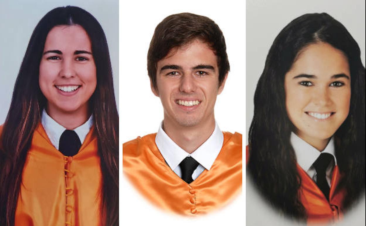 Por la iquierda, Andrea Sainz, Manuel Ruiz y María Carriles.