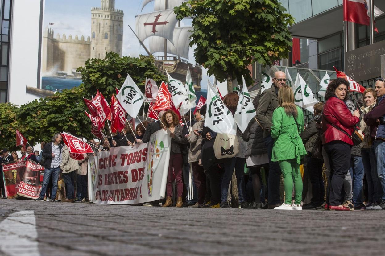 Protesta de empleados públicos celebrada en 2019. javier cotera