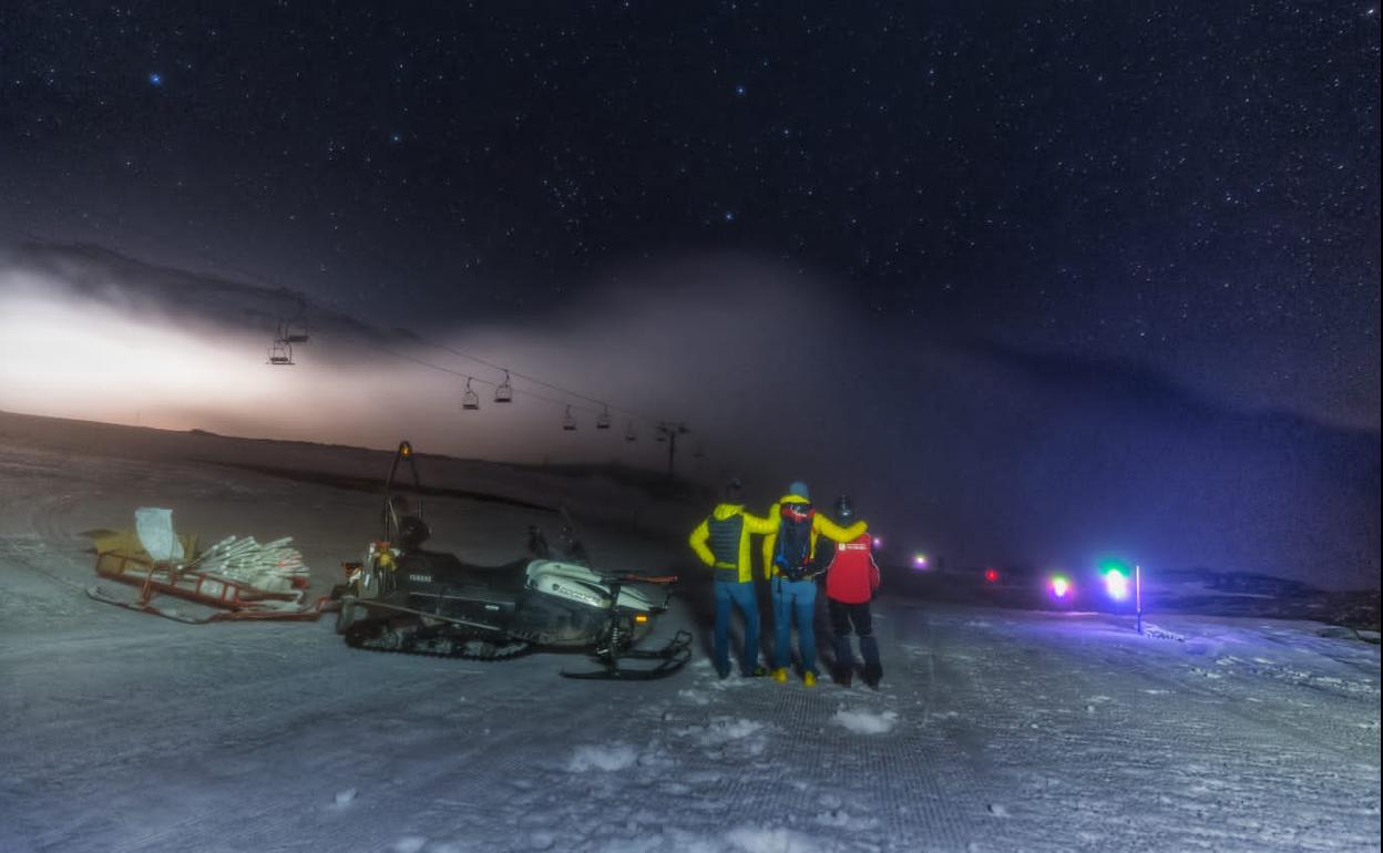 Alto Campoo acoge una prueba piloto para realizar en 2022 la primera carrera de 'snow running' de Cantabria