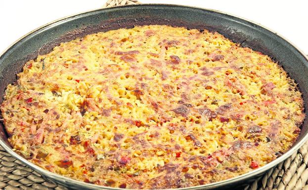 Arroz gratinado a la santanderina. 