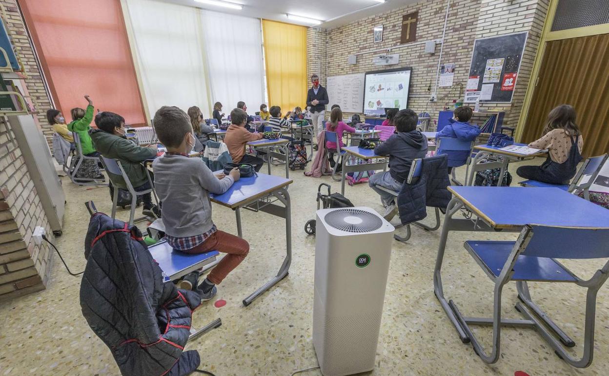 Alumnos de un colegio santanderino.