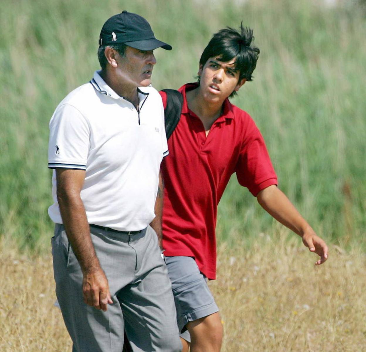 Javier, junto a Seve en ese Open Británico de 2006 en el que «disfrutamos muchísimo». 