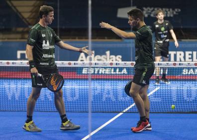 Imagen secundaria 1 - Arriba, Alemandi y Lijó celebran su victoria. Abajo, Paquito y Di Nenno estarán este viernes en los cuartos de final.