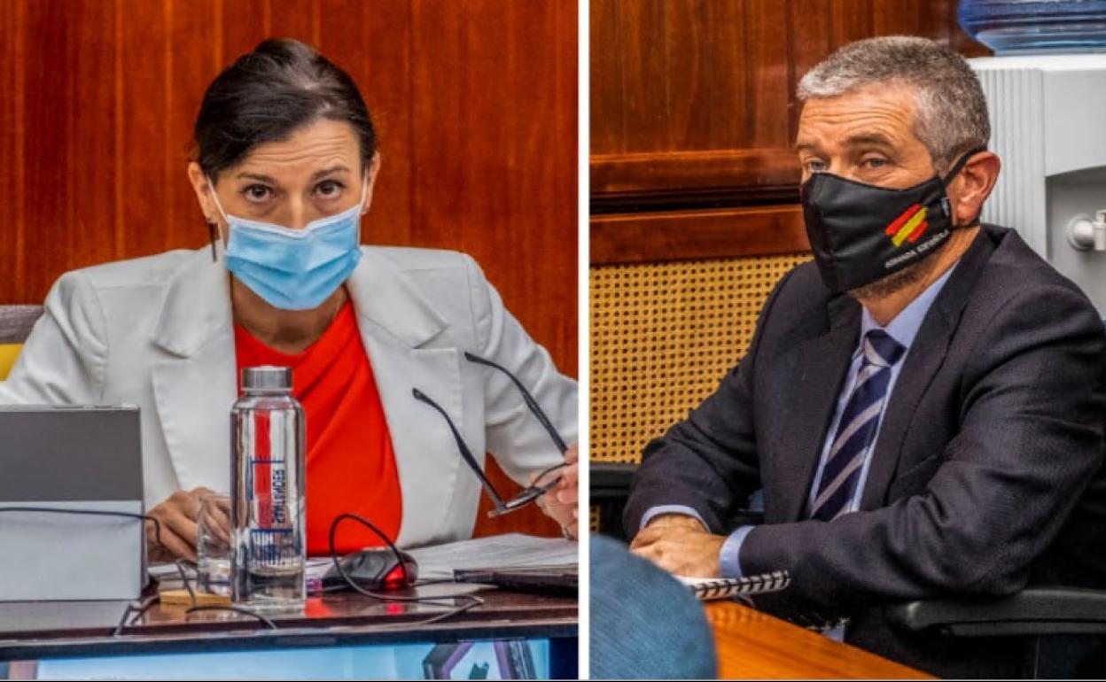 Gema Igual y Javier Ceruti en el plano de este jueves.