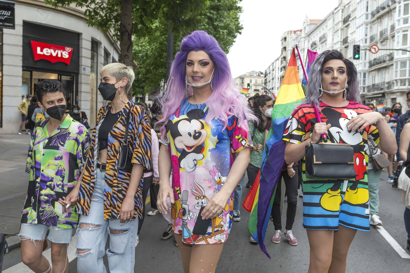El acto central de la semana LGTBI, que el año pasado no se celebró por la pandemia, grita en Santander a favor de la tolerancia y contra «el odio de la ultraderecha»